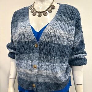 Lucky Brand Blue and Gray Women's Sweater